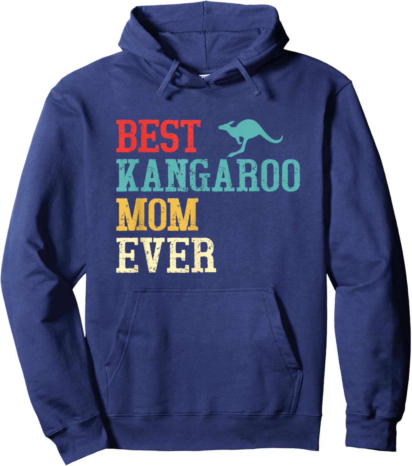 Kangaroo Mom Funny Women Girls Kids Kangaroo Animal Hoodie - Hoodie | Navy