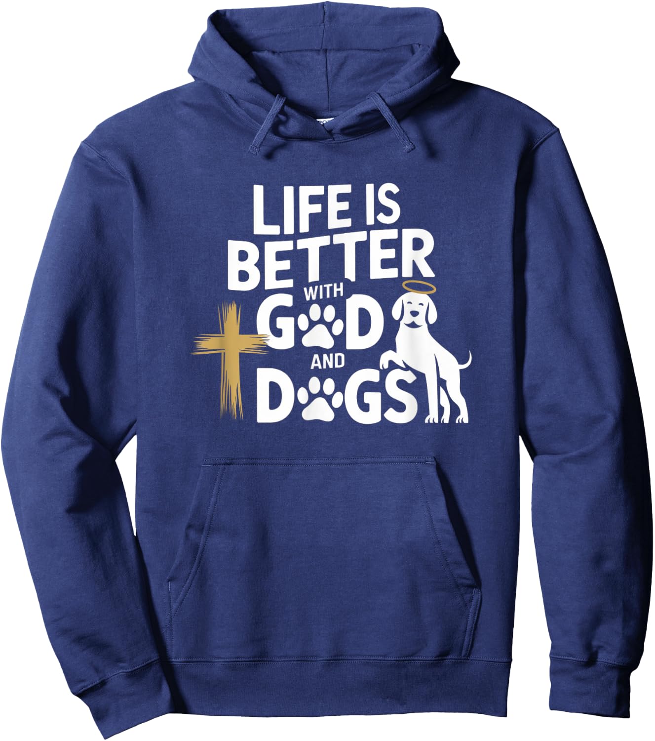 Adults Dog Lovers Spiritual/Religious Classic Fit Black Hoodie - Hoodie | Navy