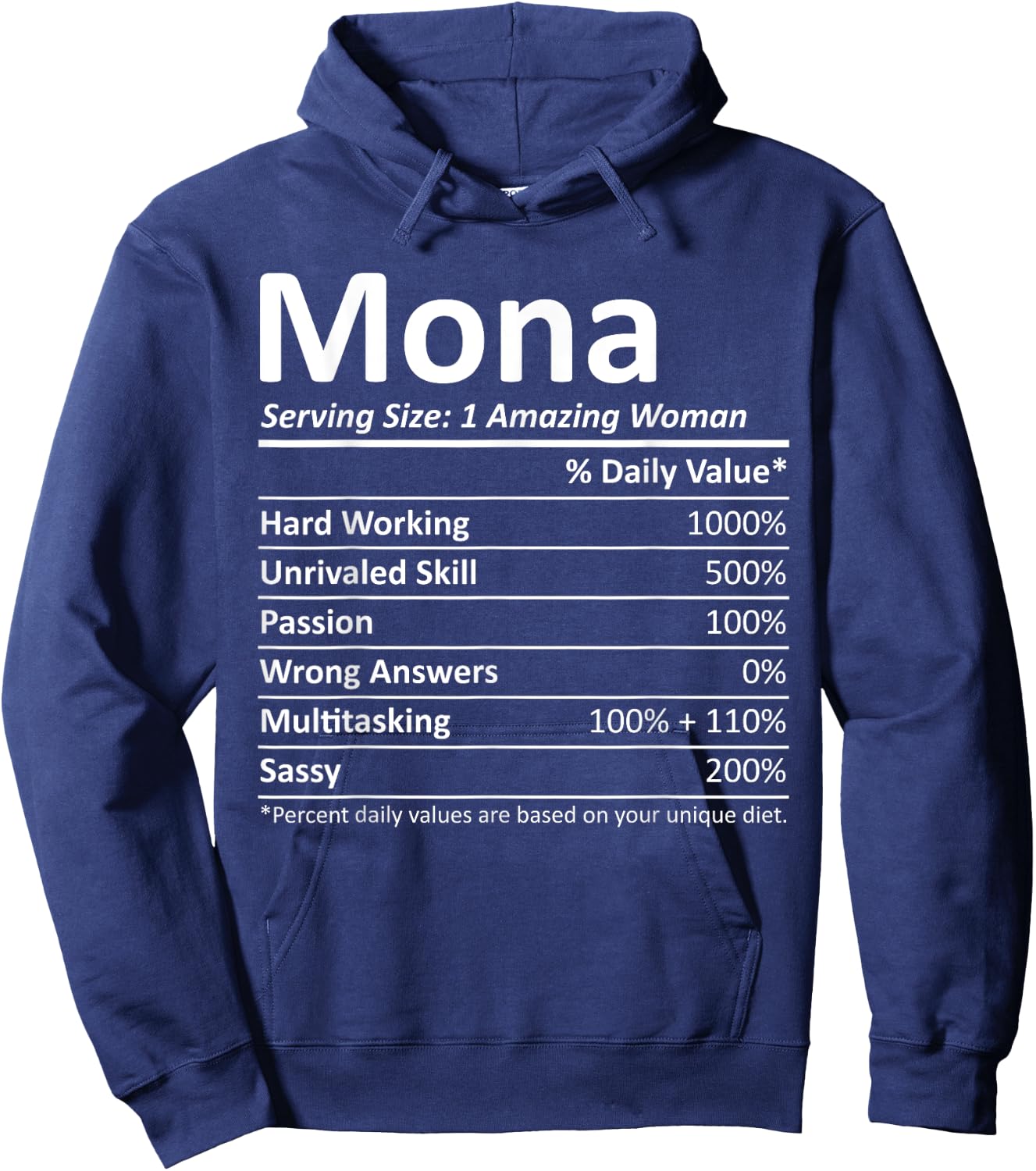 MONA Nutrition Personalized Name Funny Christmas Gift Hoodie - Hoodie | Navy