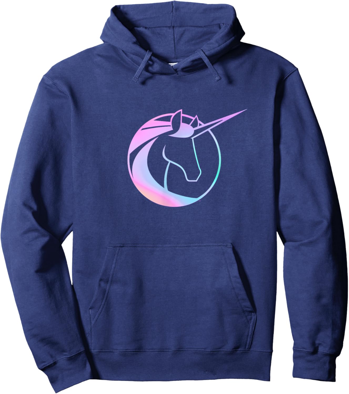 Unicorn Academy Icon and Logo Front and Back Print Hoodie - Hoodie | Navy