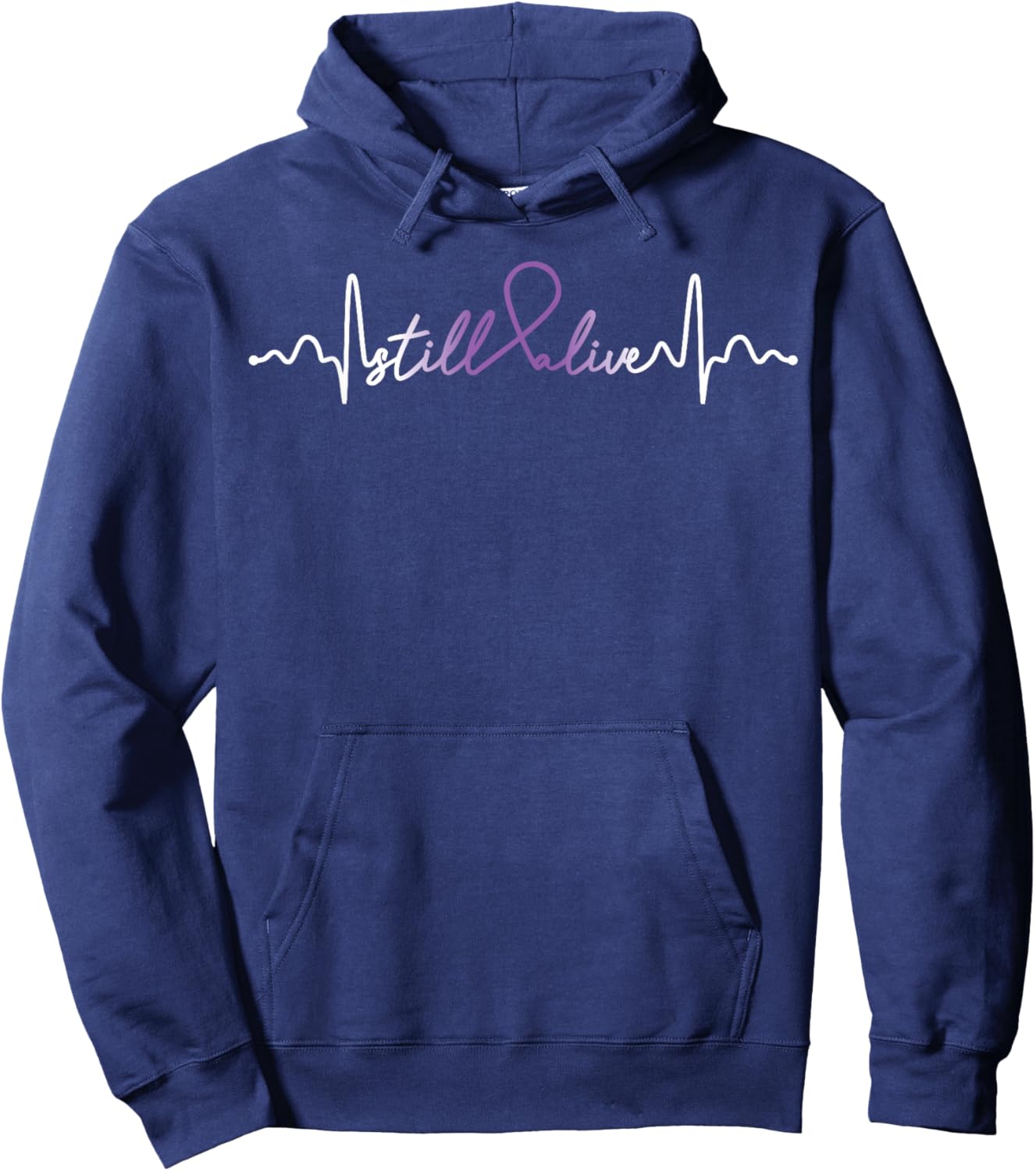 Still Alive- Leiomyosarcoma Cancer Awareness Support Ribbon Hoodie - Hoodie | Navy