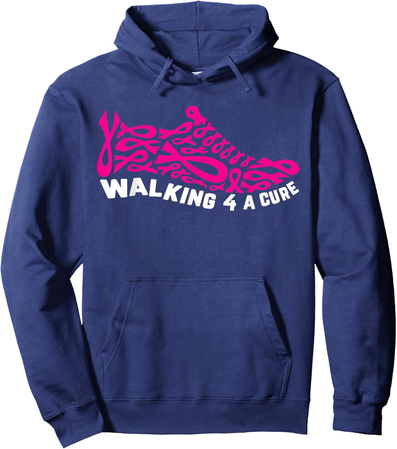 Breast Cancer Pink Ribbon Walk For Cure Cool Awareness Gifts Hoodie - Hoodie | Navy