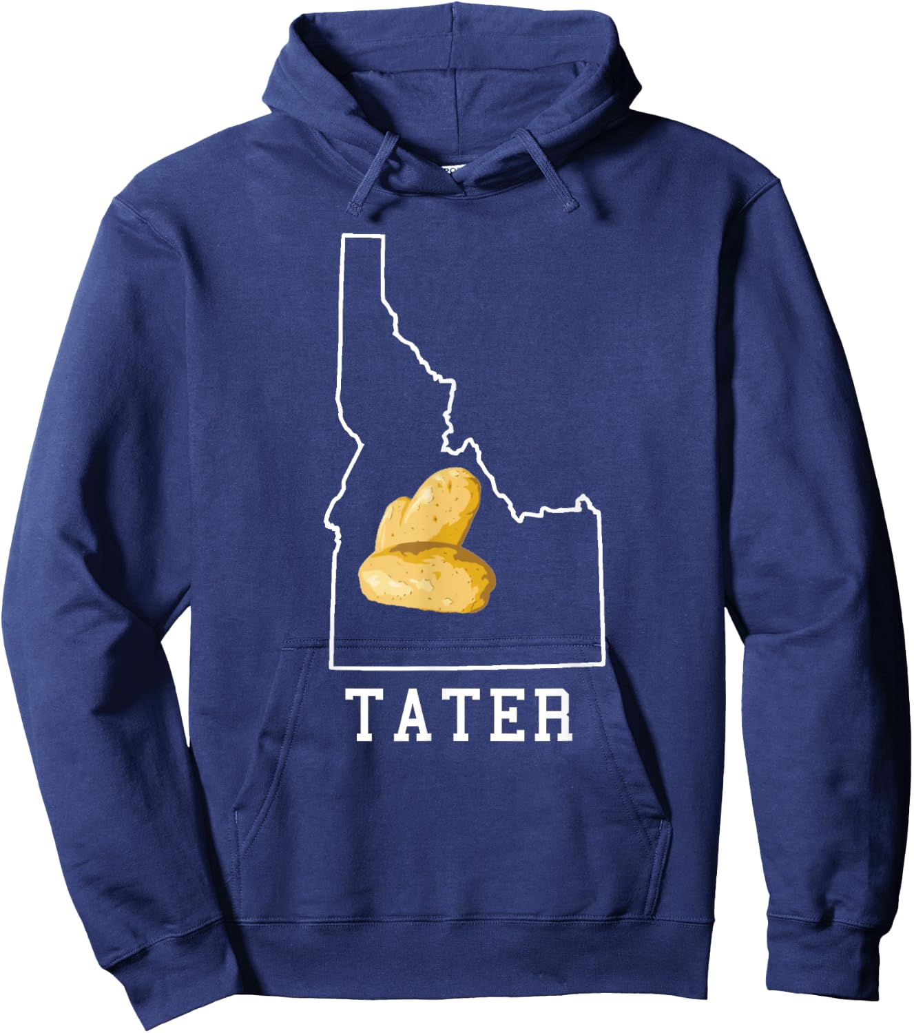 State of Idaho Map Idahoan Potato Tater Idaho Hoodie - Hoodie | Navy