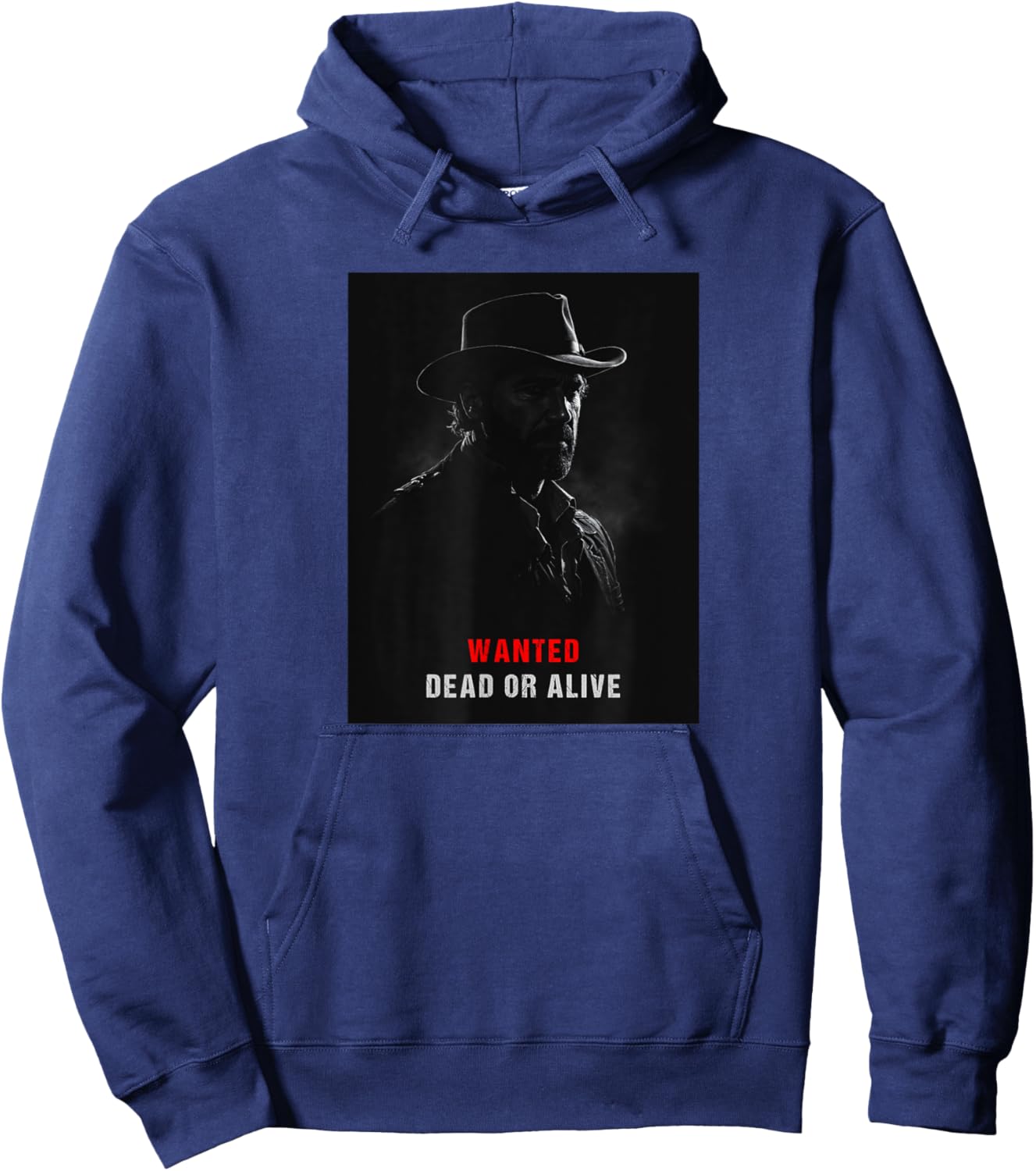 Old West Gunslinger Wanted Dead or Alive RDR Outlaw Hoodie - Hoodie | Navy