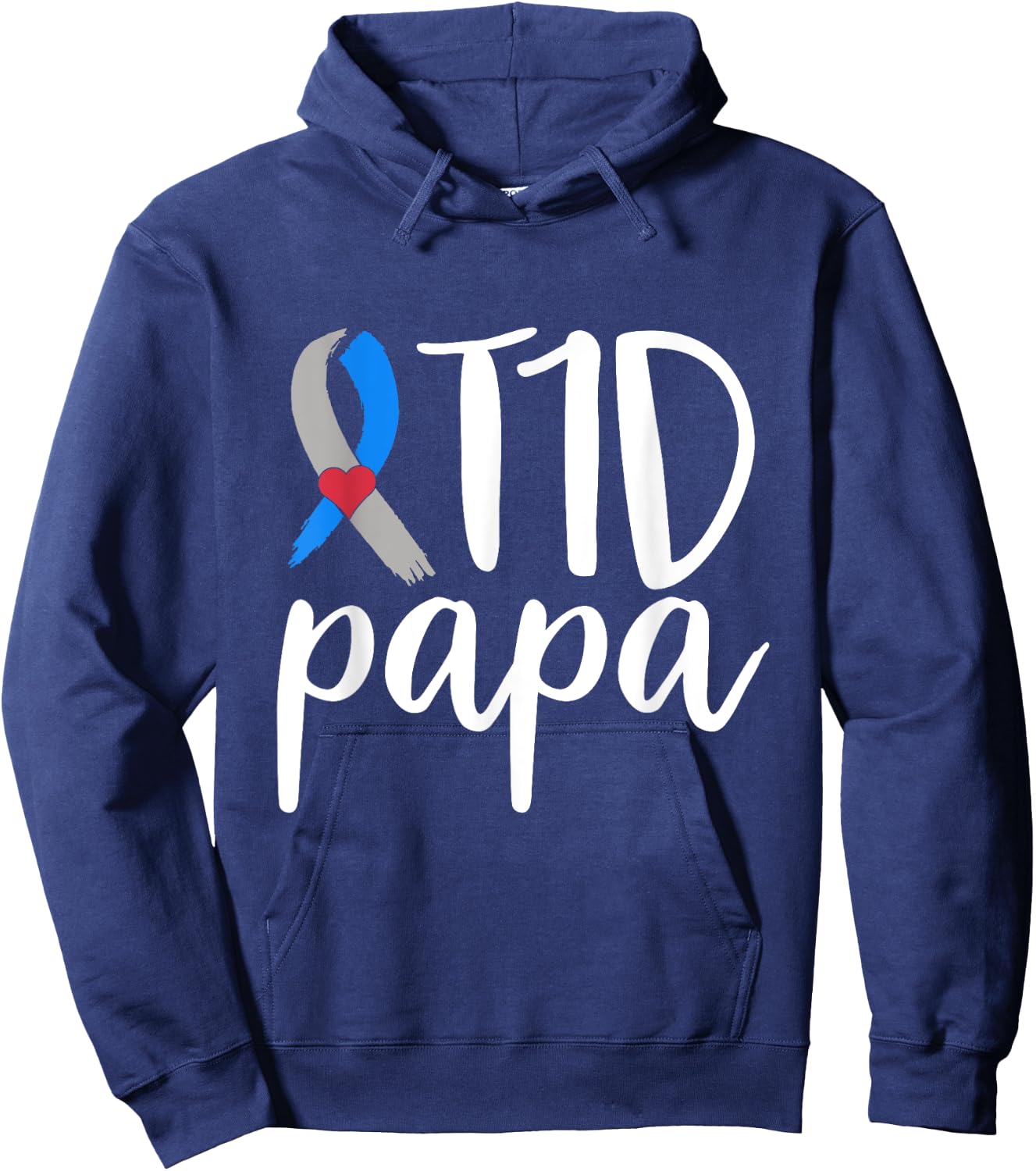 T1D Papa Shirt Type 1 Diabetes Awareness Type One Warrior Hoodie - Hoodie | Navy