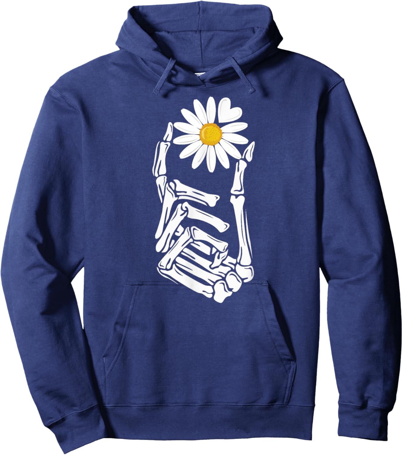 Radiology Skeleton Hand Xray Heart Love Spring Daisy flower Hoodie - Hoodie | Navy