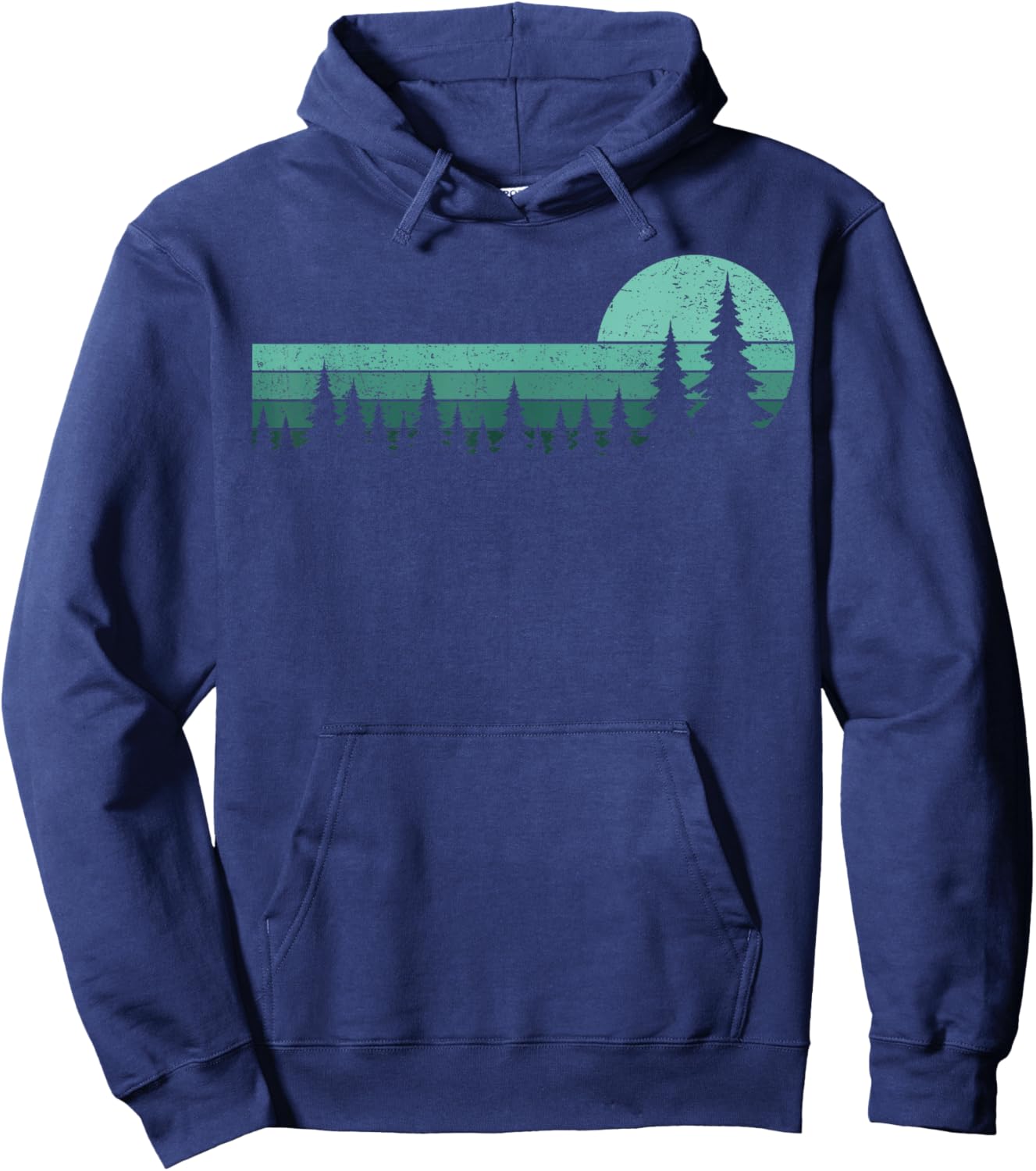 Trees Wildlife Nature Vintage Forest Woman Girl Hoodie - Hoodie | Navy