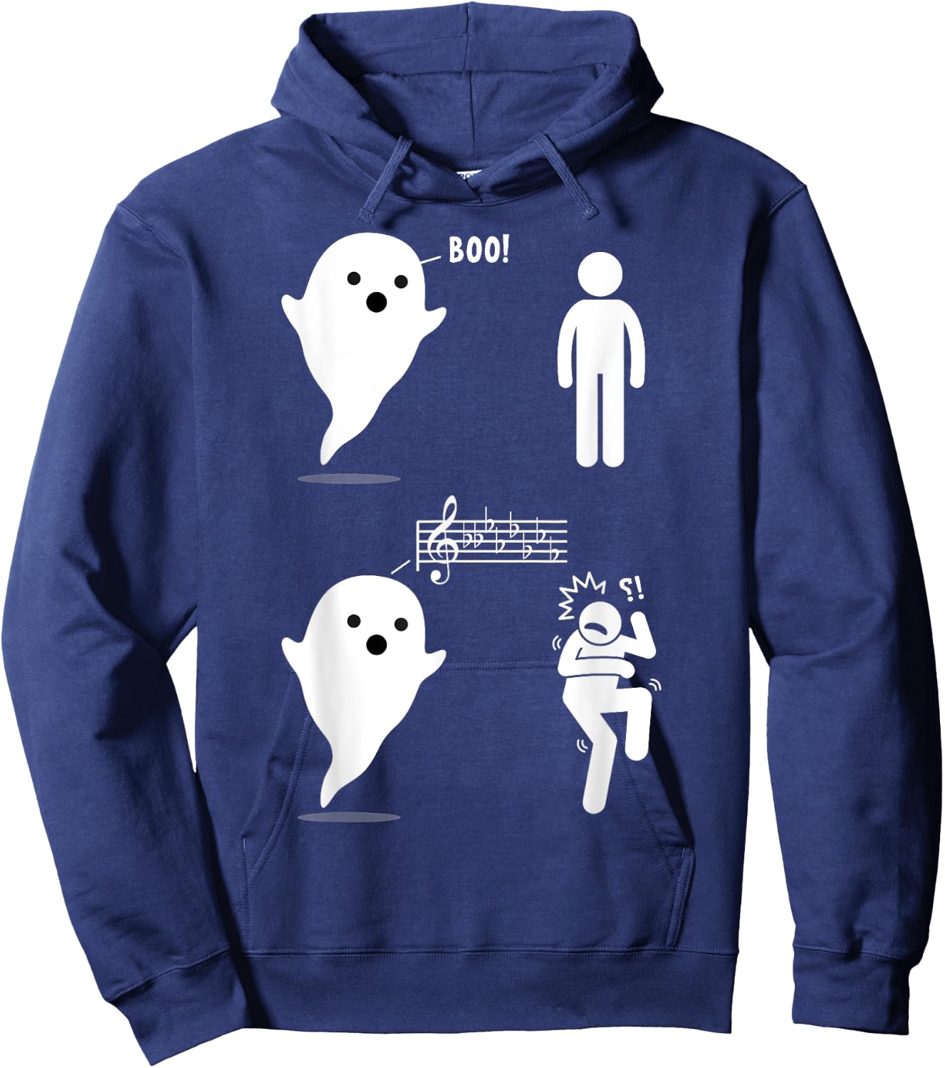 Musical Ghost Funny Music Theory Music Teacher Musician Hoodie - Hoodie | Navy