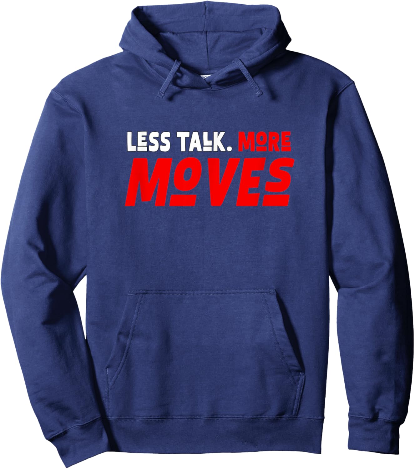 Red Color Less Talk, More Moves Red Graphic Hoodie - Hoodie | Navy
