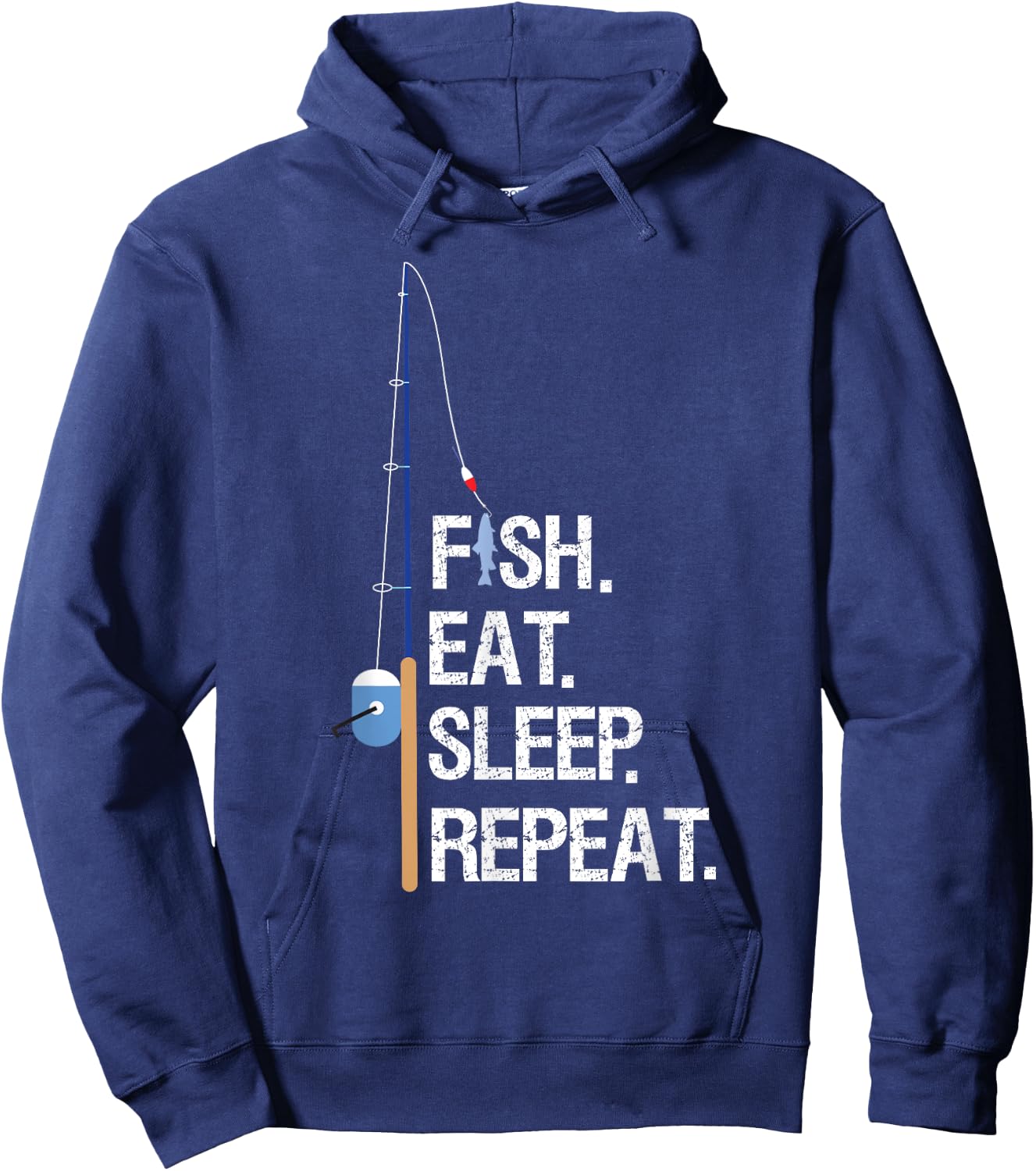 Fish Eat Sleep Repeat Funny Fishing Humor Gift Hoodie - Hoodie | Navy