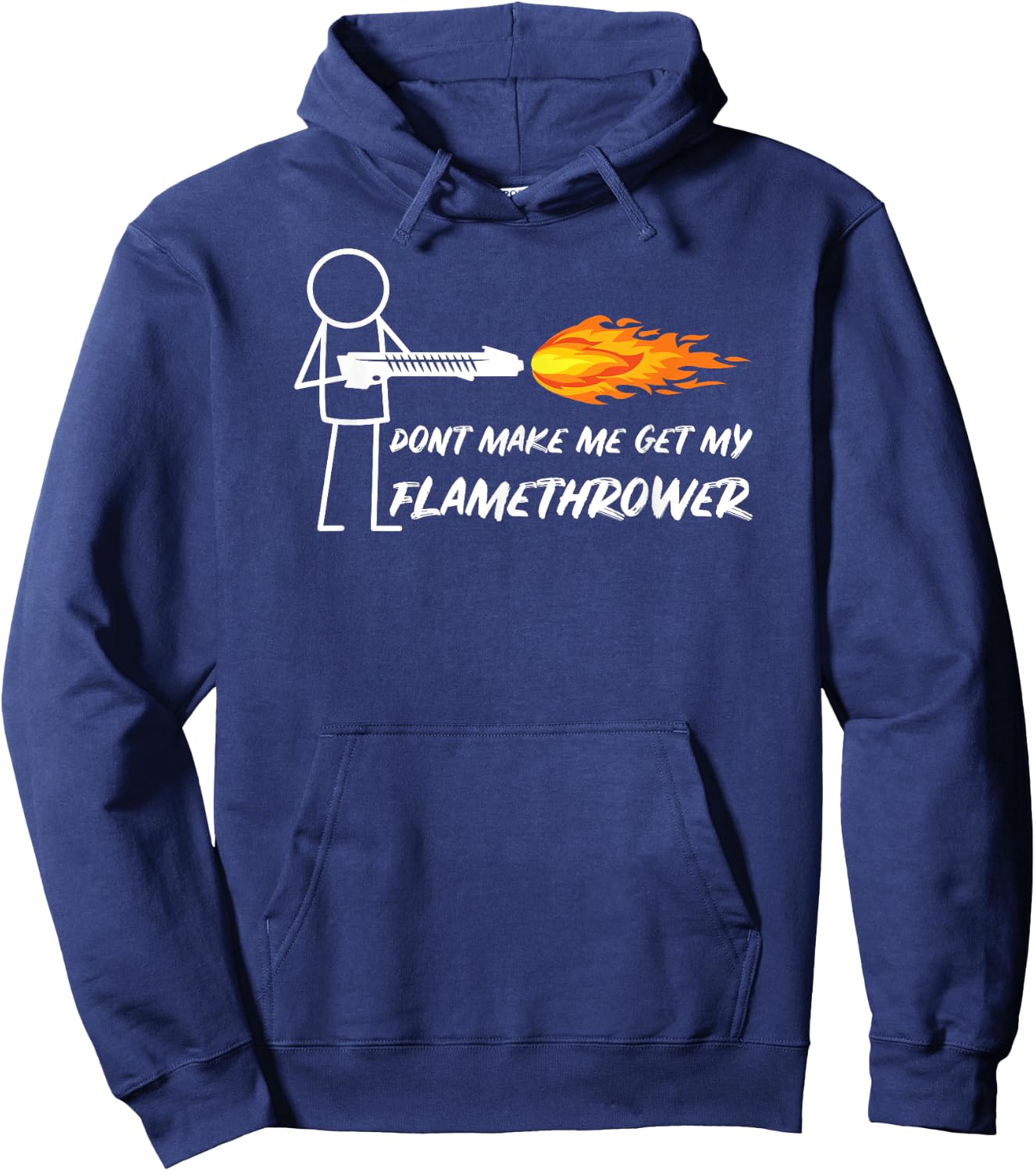 Flamethrower Prop Stick Man Figure Flame Thrower Men Boys Hoodie - Hoodie | Navy
