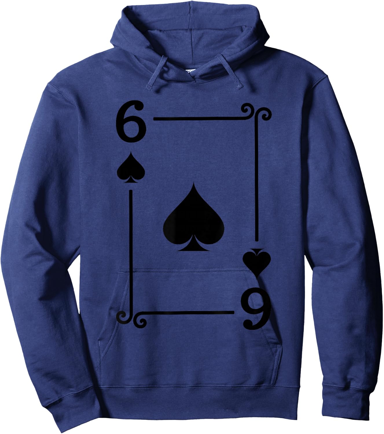 Playing Cards Costume - 6 Spades Card - Six Card Hoodie - Hoodie | Navy
