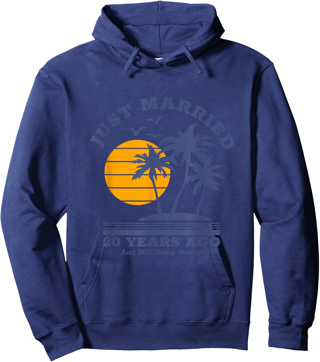 Romantic Matching Couples - 20th Wedding Anniversary Hoodie - Hoodie | Navy