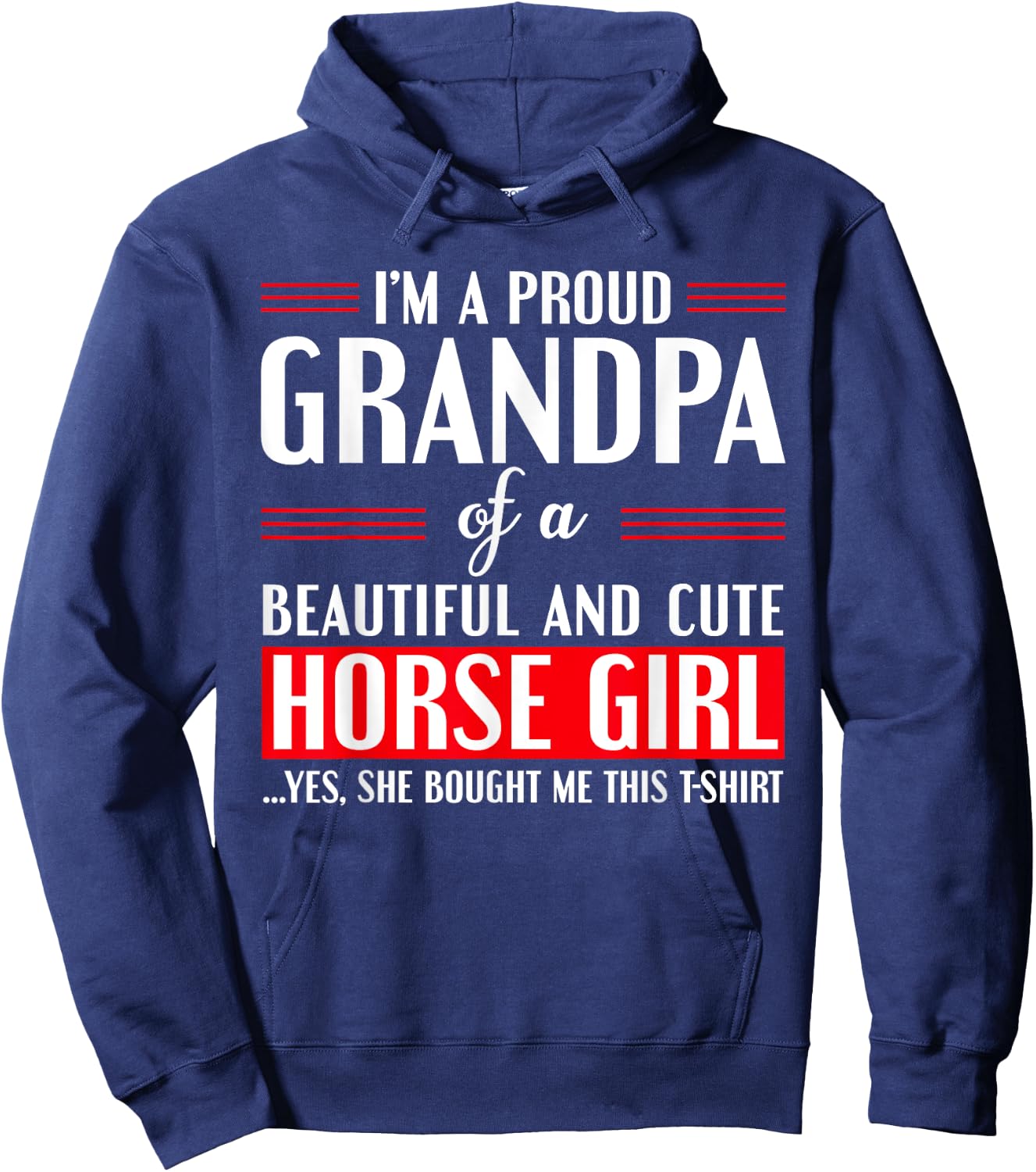 Gift Proud Grandpa of A Freaking Awesome Horse Girl Hoodie - Hoodie | Navy