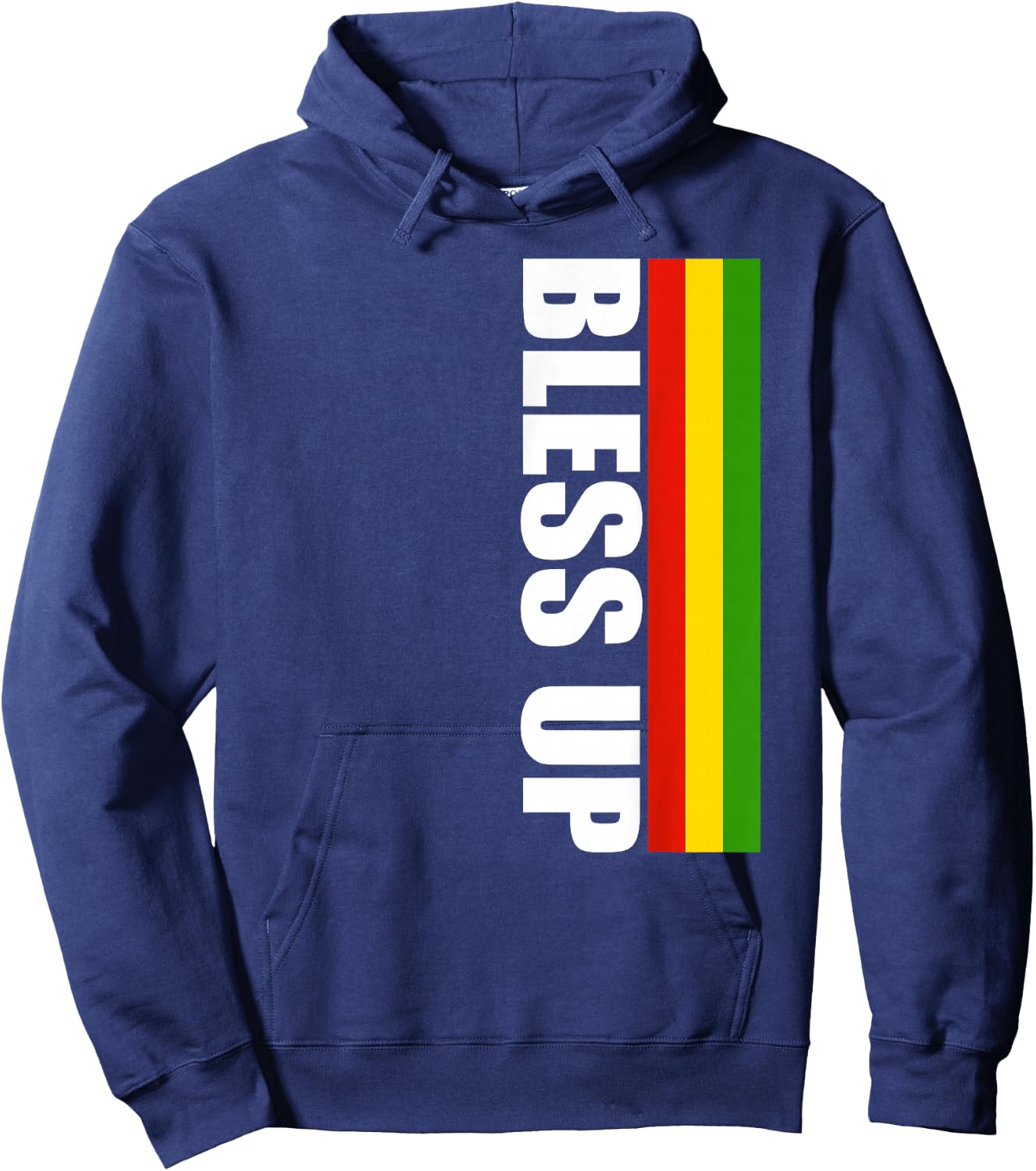 Bless Up Rasta Reggae Hoodie - Hoodie | Navy