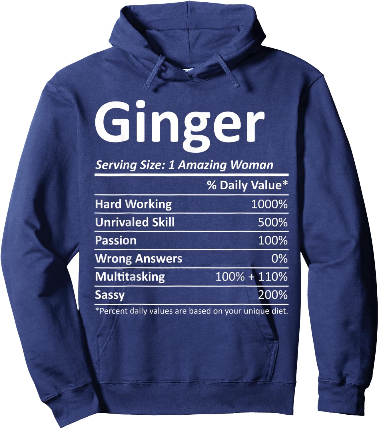 GINGER Nutrition Personalized Name Funny Christmas Gift Hoodie - Hoodie | Navy