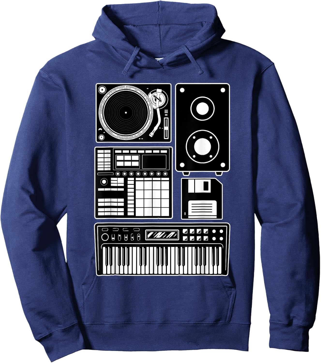 Funny Old School Hip Hop Rapper Beat Maker Rap Music Hoodie - Hoodie | Navy