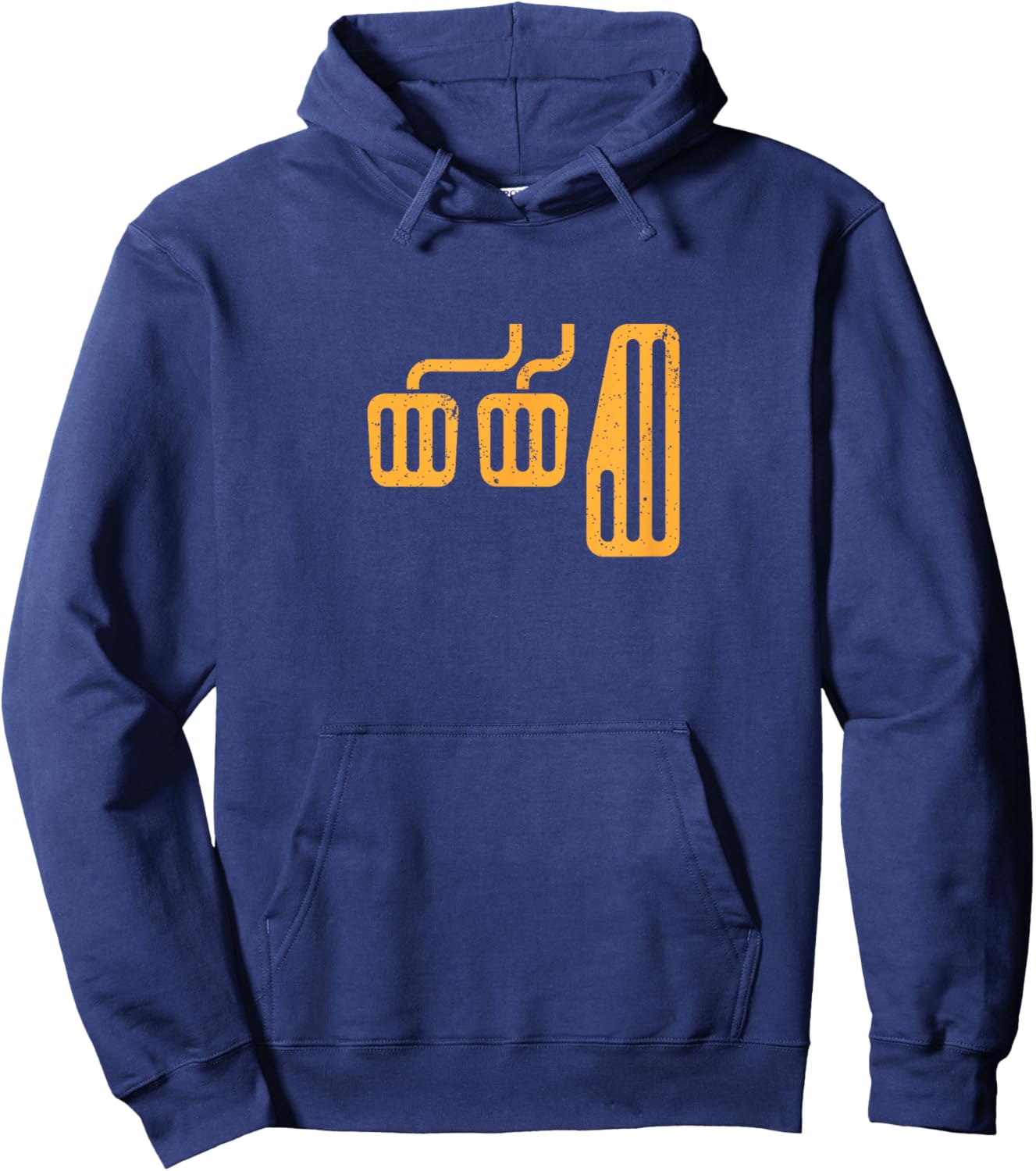Drive Manual Transmission Three Pedals Distressed Vintage Hoodie - Hoodie | Navy