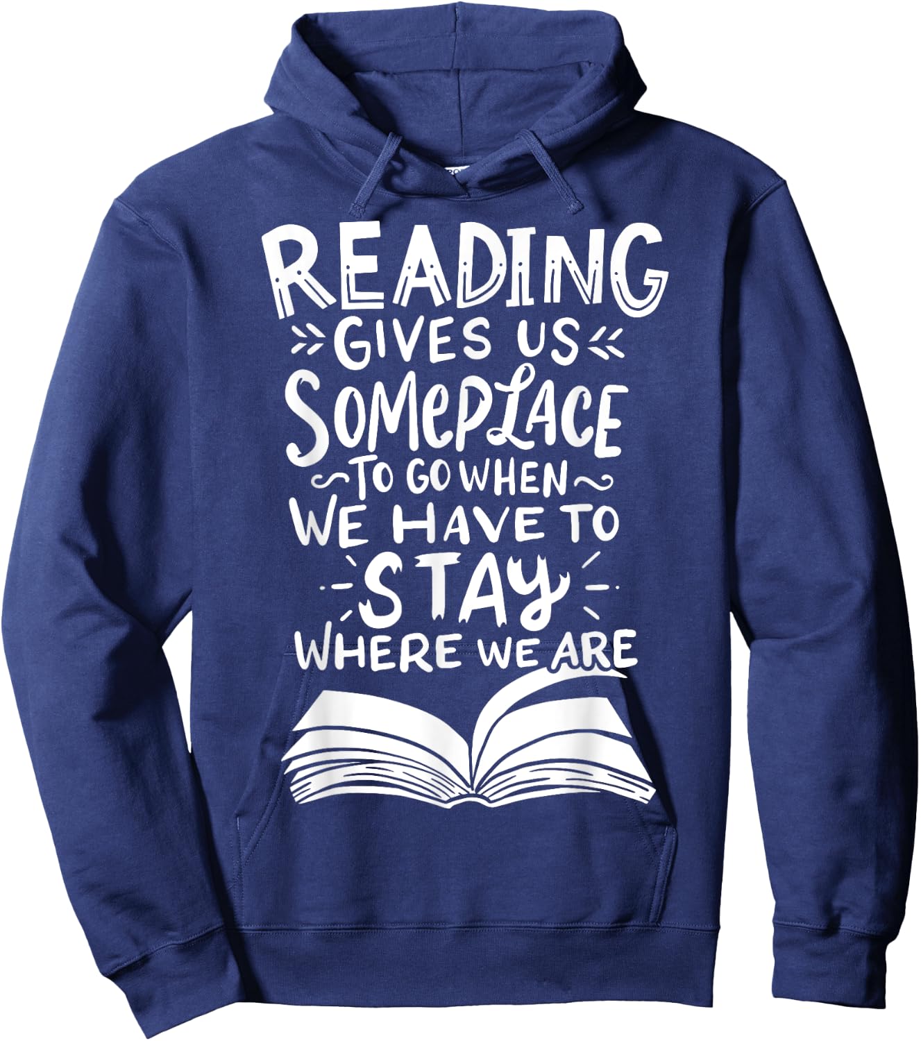 Reading Reader Book Lover Literature Library Month Gift Hoodie - Hoodie | Navy