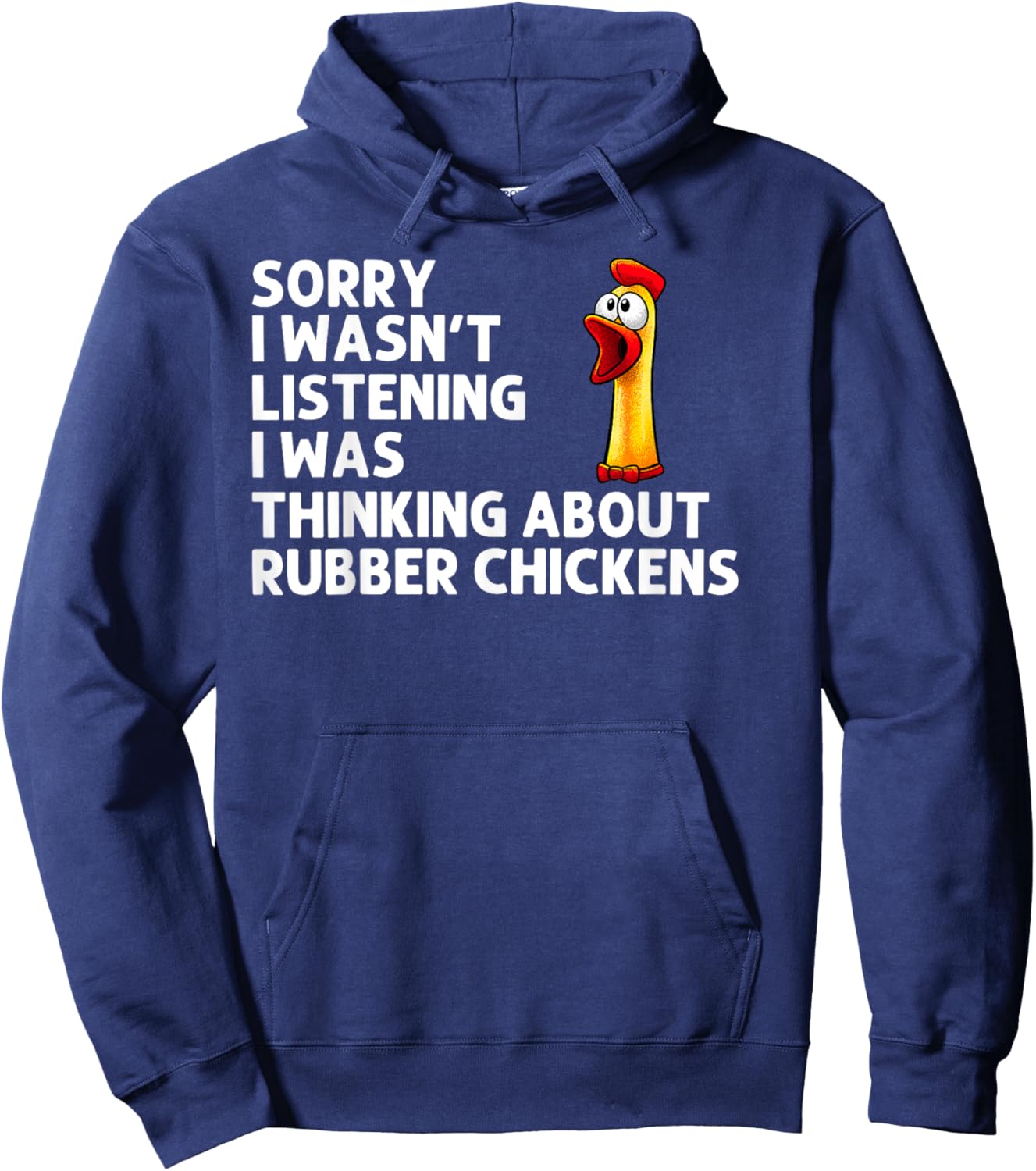 Funny Rubber Chicken Art Women Giant Rubber Chicken Hoodie - Hoodie | Navy