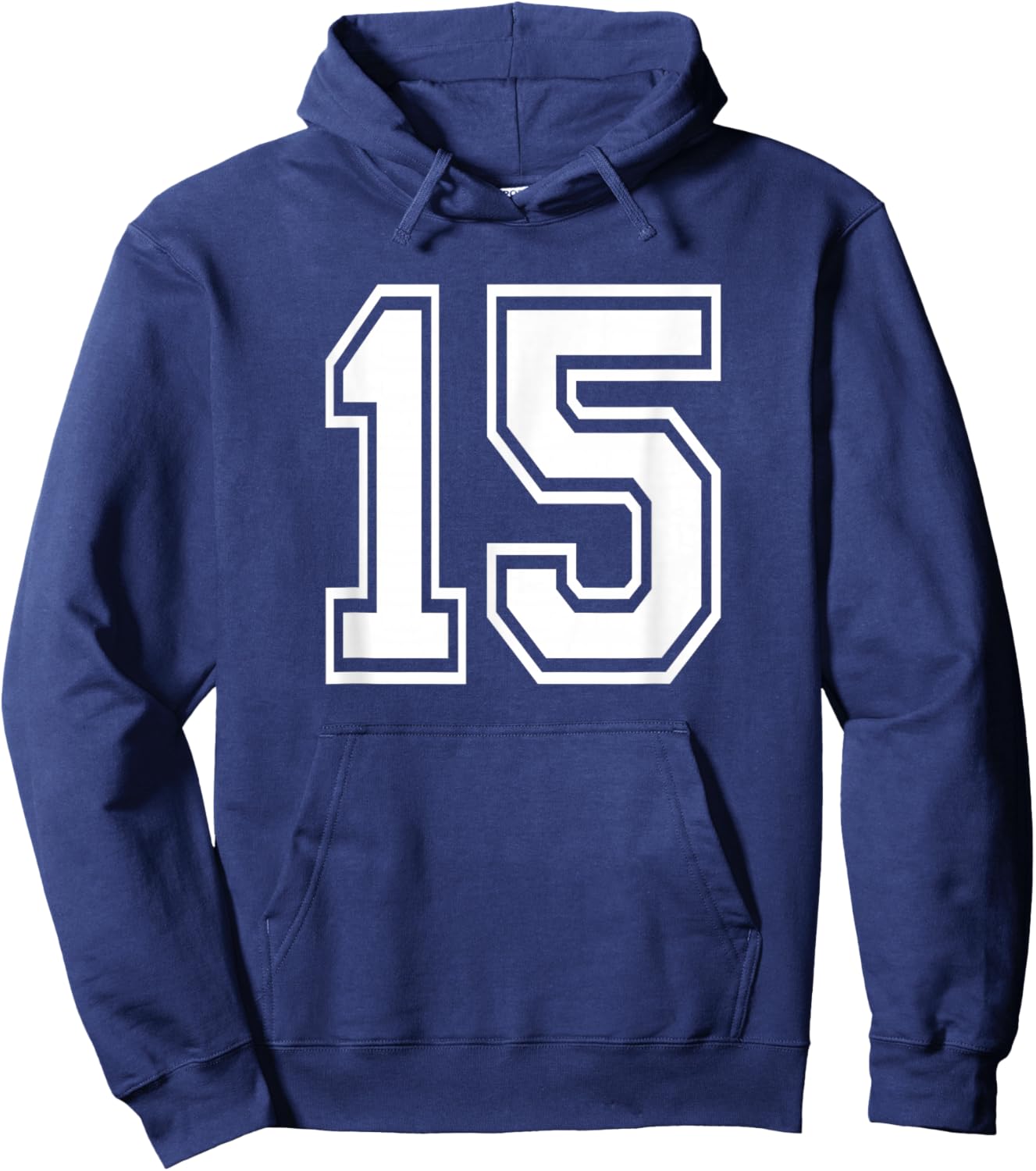 Number 15 Birthday Gift Sports Player Team Numbered Jersey Hoodie - Hoodie | Navy