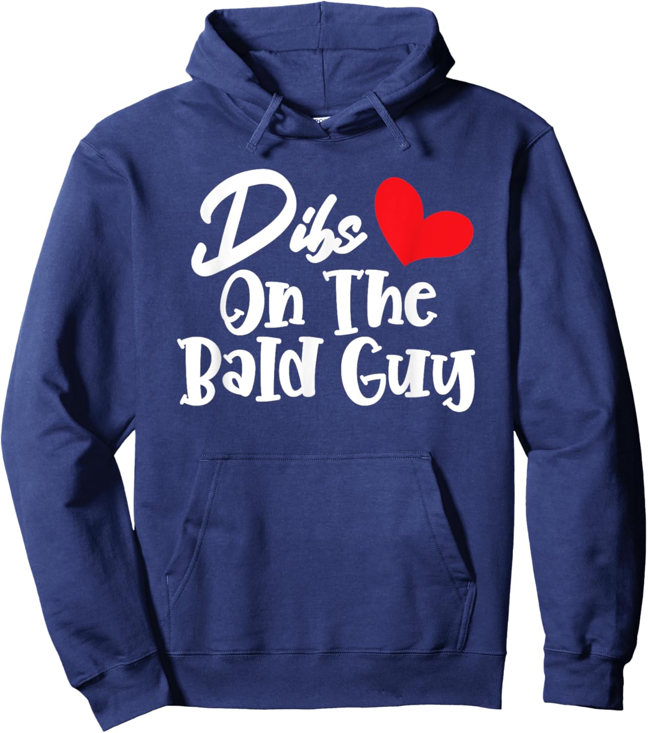 Dibs On The Bald Guy, Bald Headed Wife Girlfriend Boyfriend Hoodie - Hoodie | Navy