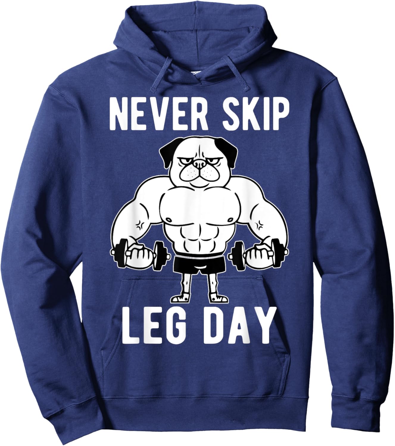 Funny Leg Day Designs Collection Never Skip Leg Day , -Adults, Black, Small, Short Sleeve Hoodie - Hoodie | Navy