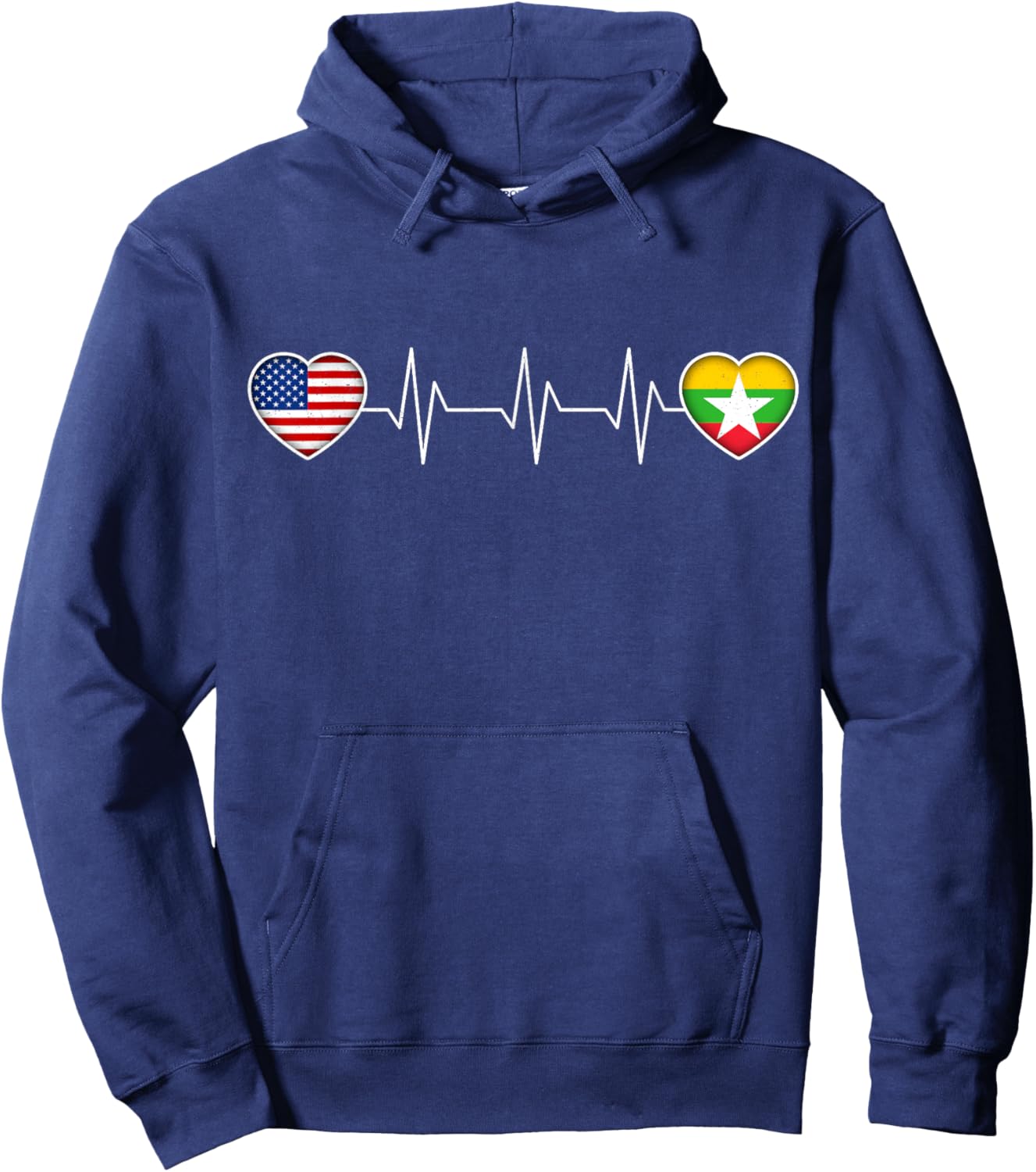 Myanmar & USA Hoodie - Hoodie | Navy