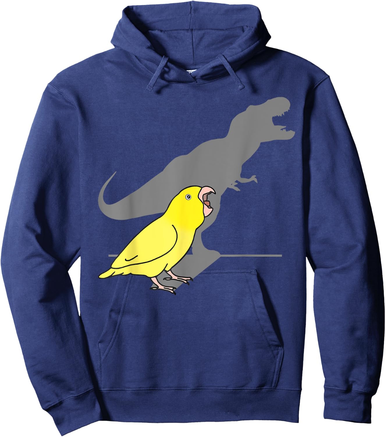 Cute Dinosaur parrot, Funny Bird, T-rex yellow parrotlet Hoodie - Hoodie | Navy