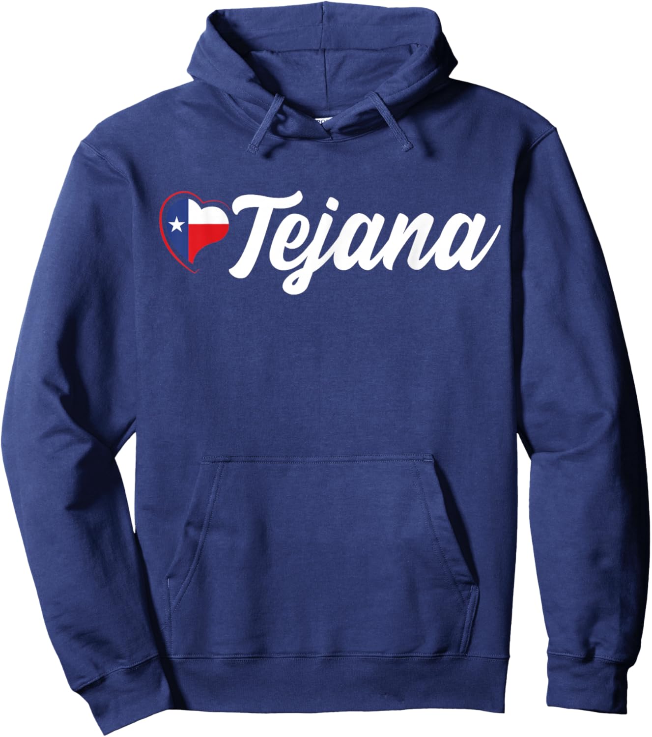 Tejana with Texas Flag Heart, Tejana Hoodie - Hoodie | Navy