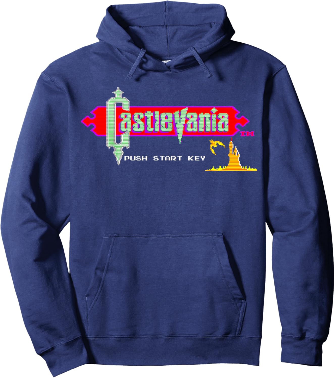 Castlevania Title Screen Retro Gaming Castle Epic Adventure Hoodie - Hoodie | Navy
