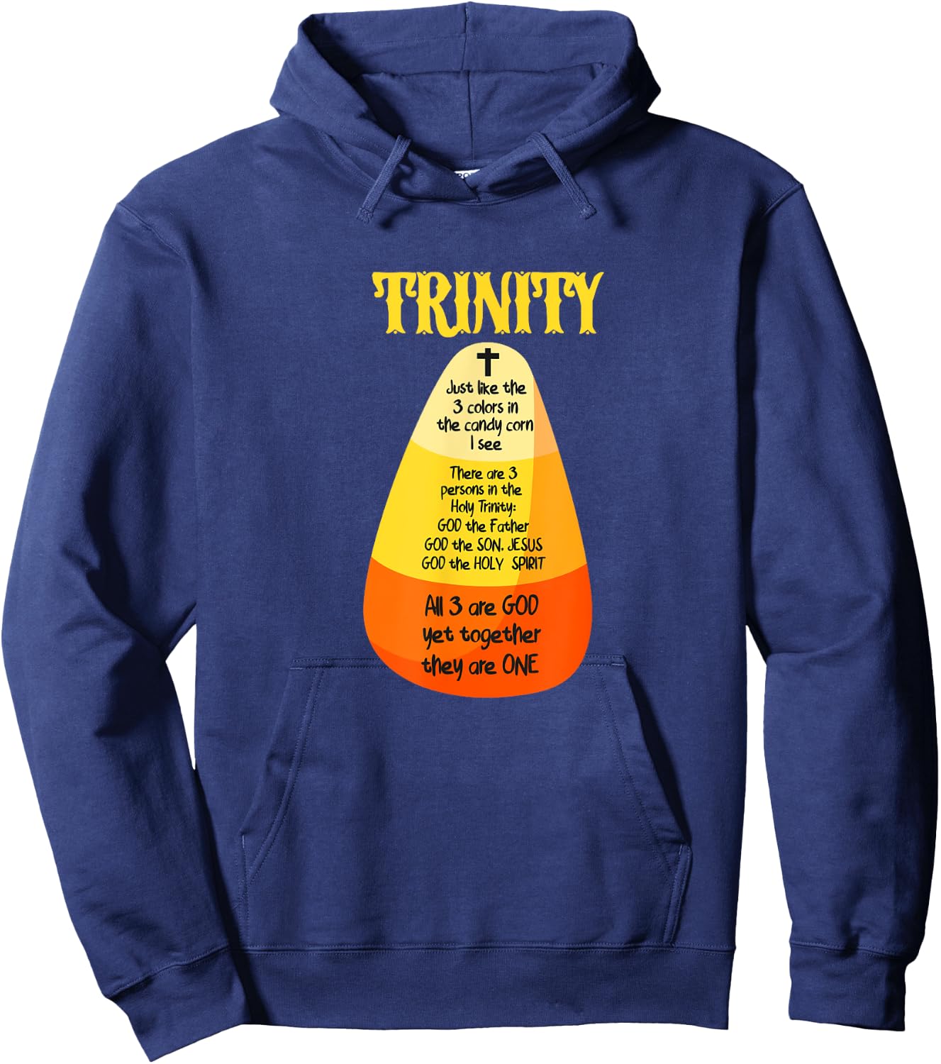 Candy Corn Christian Halloween God Hoodie - Hoodie | Navy