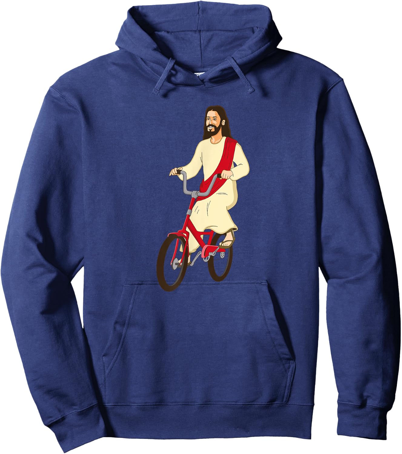 Fun Christ on a Bike Funny Lord God Jesus Church Cycle Gift Hoodie - Hoodie | Navy