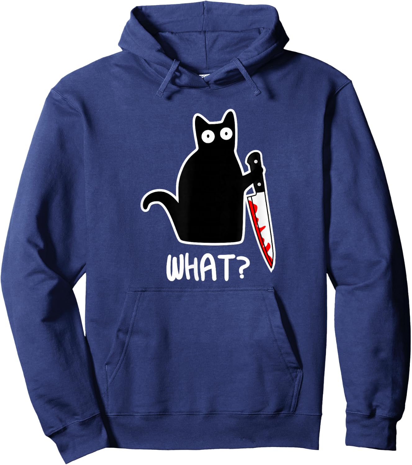 Joyouse Urban Style Murder Cat Gift - Adults - Black - Short Sleeve - Classic Fit - Cotton & Polyester - Machine Wash Hoodie - Hoodie | Navy