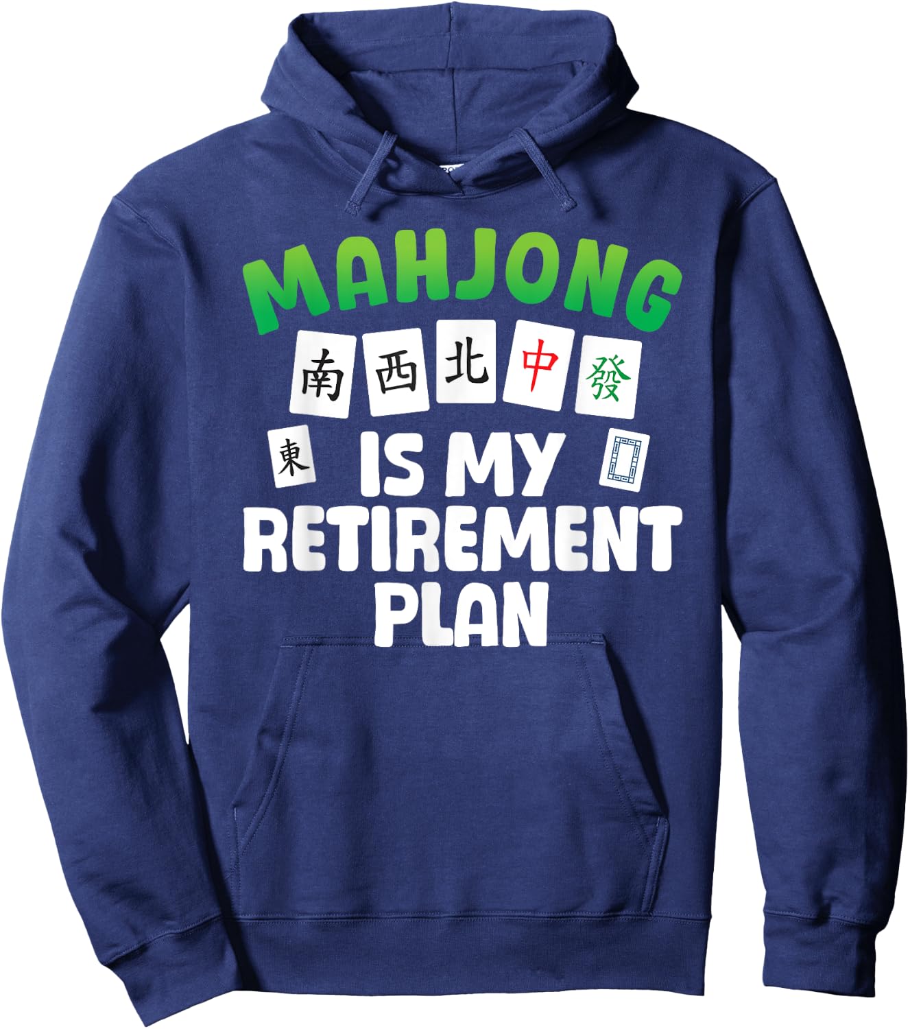 Funny Mahjong Art Women Retirement Mahjong Player Hoodie - Hoodie | Navy