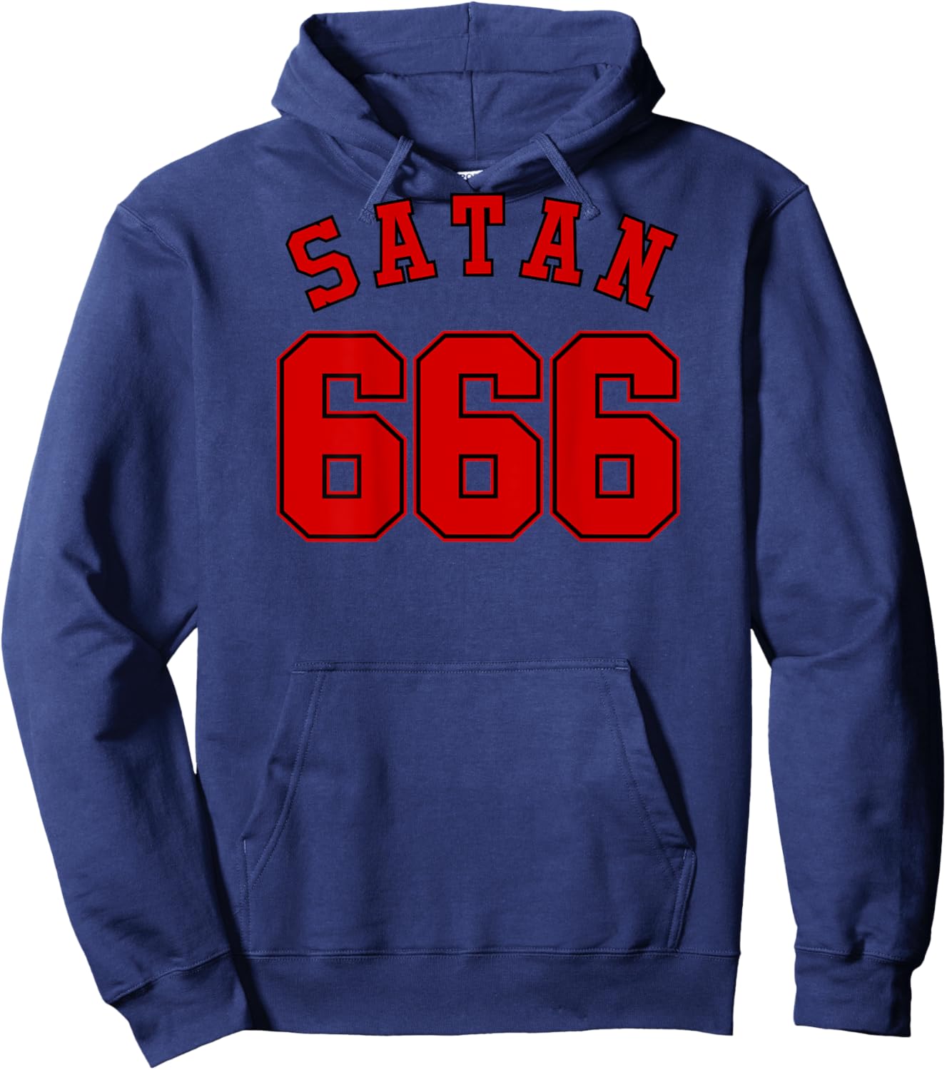 SATAN 666 Jersey (back)Funny Satanic Mark of the Beast Devil Hoodie - Hoodie | Navy