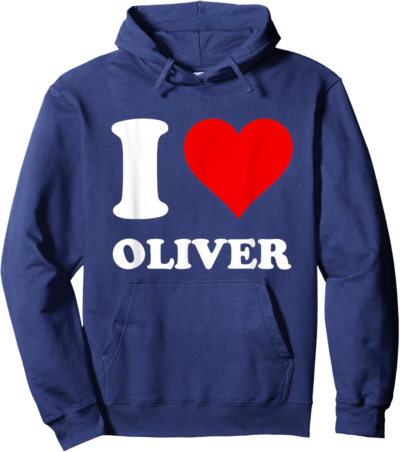 Red Heart I Love Oliver Hoodie - Hoodie | Navy