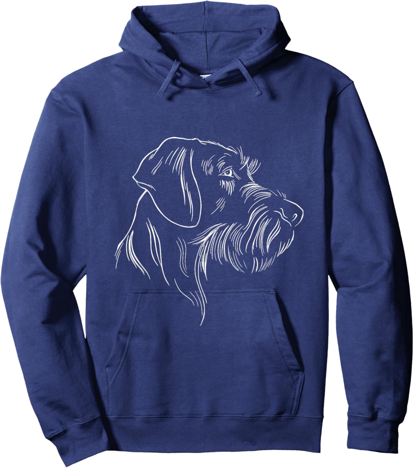 German Wire Hair Hunting Dog Head Breed Top Hoodie - Hoodie | Navy