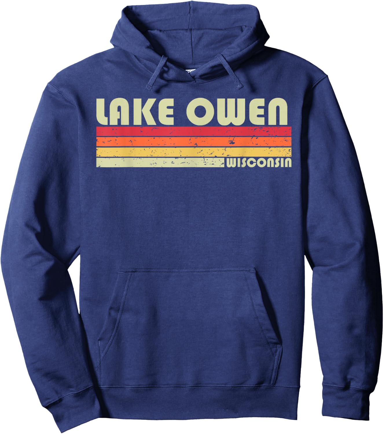 LAKE OWEN WISCONSIN Funny Fishing Camping Summer Gift Men Women Kids Hoodie - Hoodie | Navy