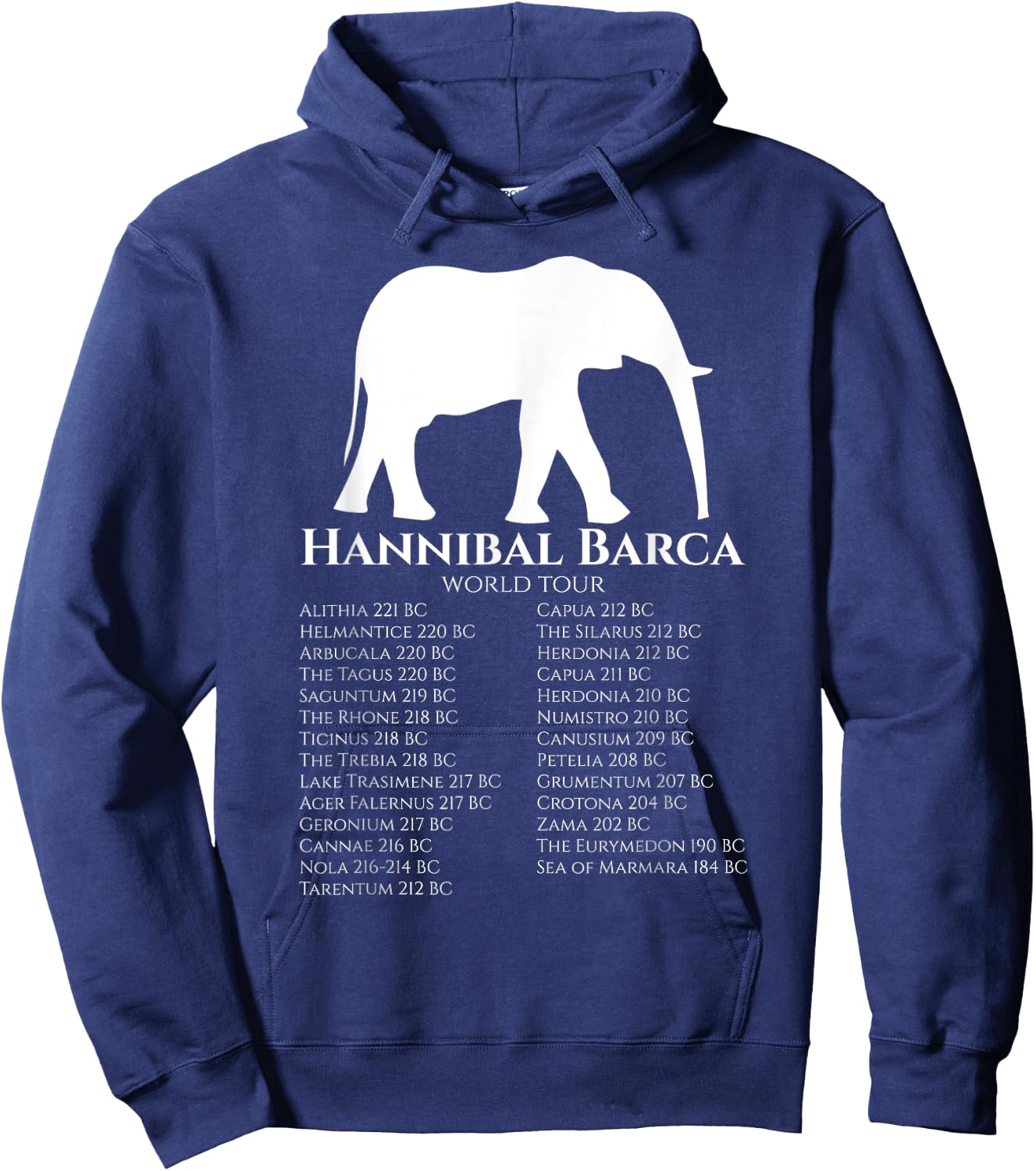 Hannibal Barca World Tour History Of Rome & Carthage Hoodie - Hoodie | Navy
