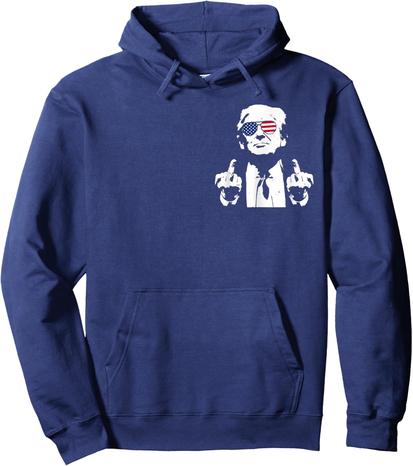 (Front and Back) You Missed Trump 2024 US American Flag Hoodie - Hoodie | Navy