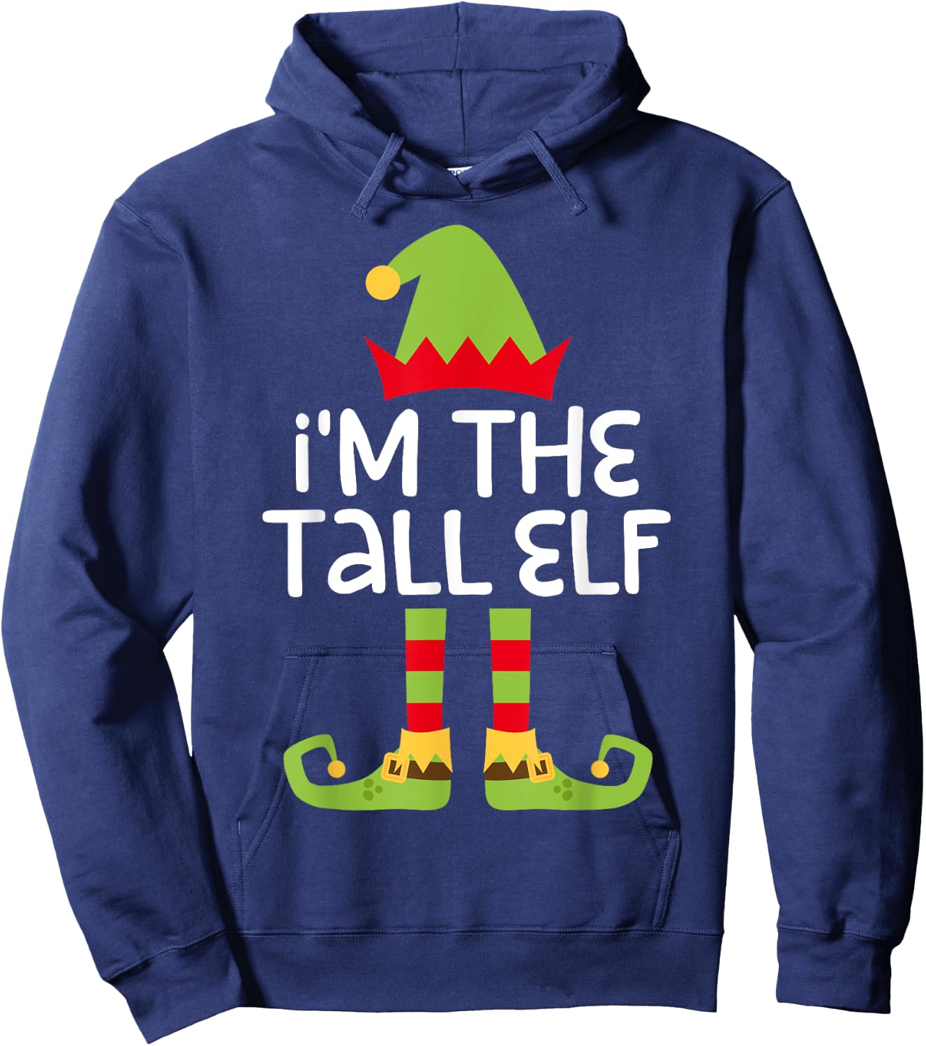 Im The Elf Costume Shirts -Adults I'm The Tall Elf Black Medium Hoodie - Hoodie | Navy