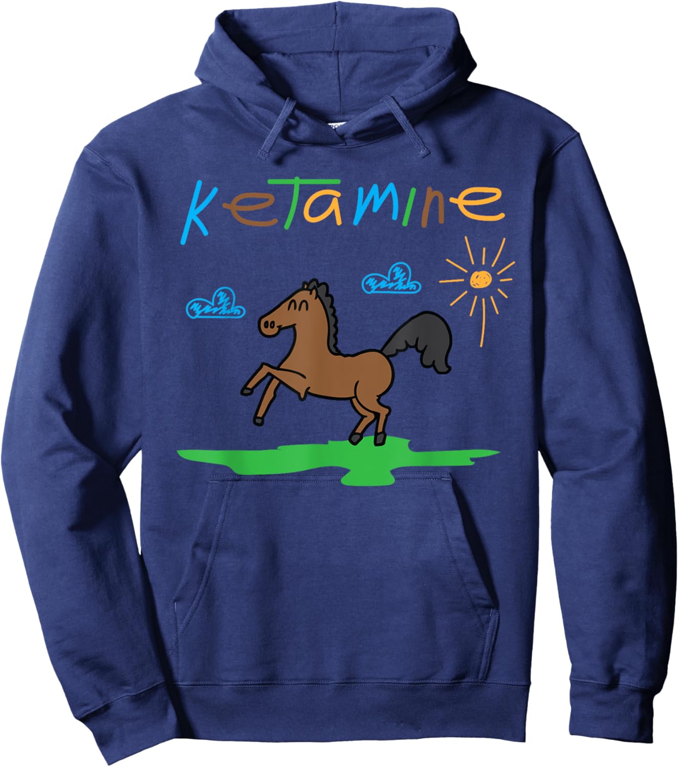Ketamine Horse Funny Medical Sarcasm Hoodie - Hoodie | Navy