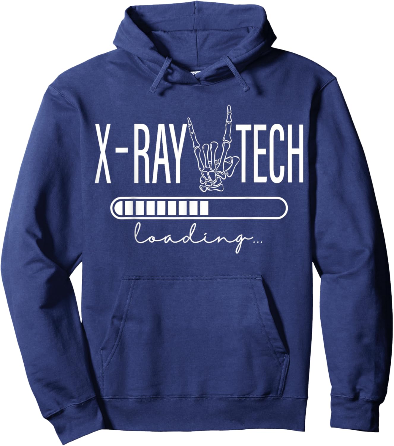 X-ray Tech Loading Skeleton Hand Radiology School Graduation Hoodie - Hoodie | Navy