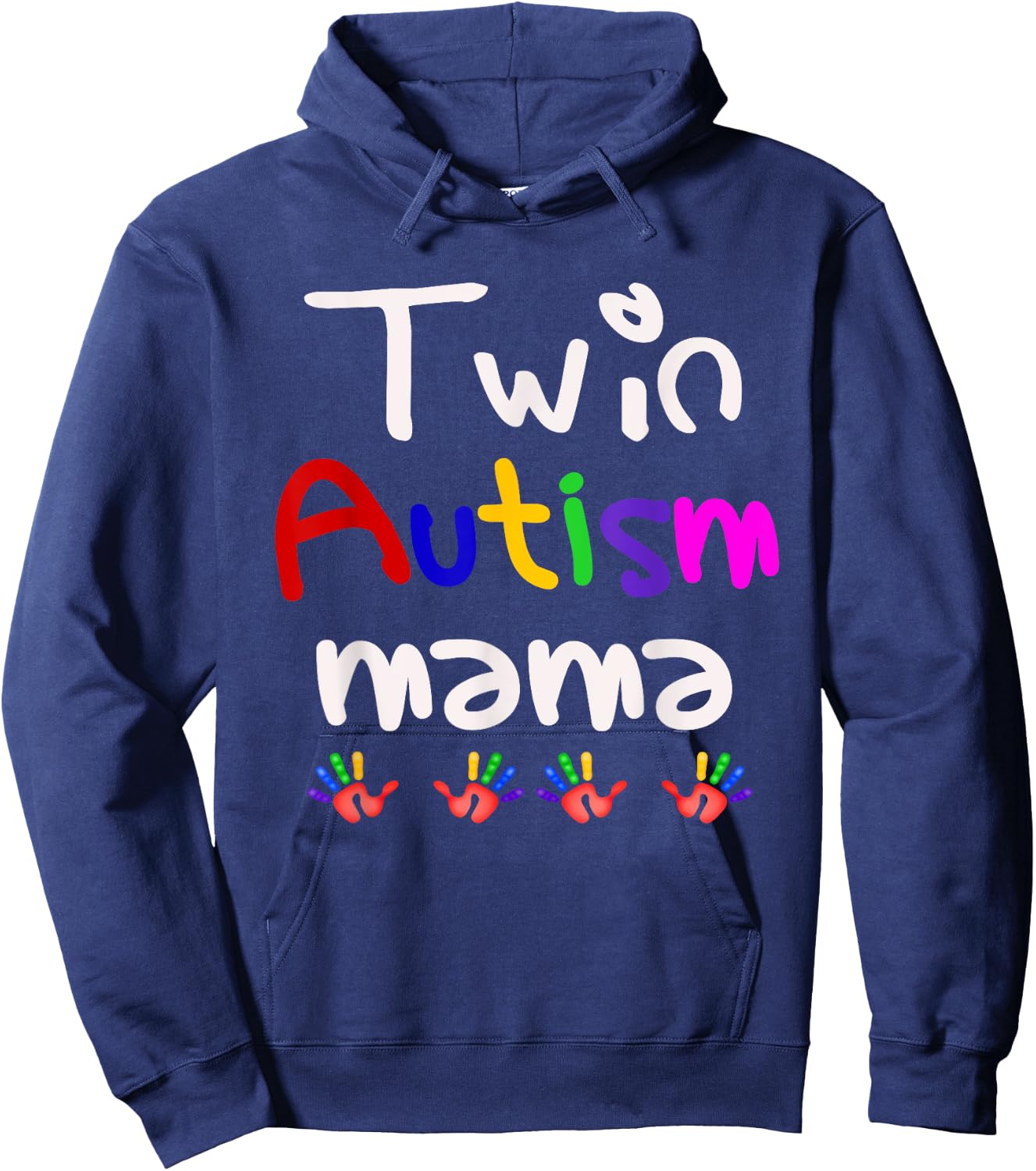 Funny Twin Autism mama Awareness Blessed and Twice as Tired Hoodie - Hoodie | Navy