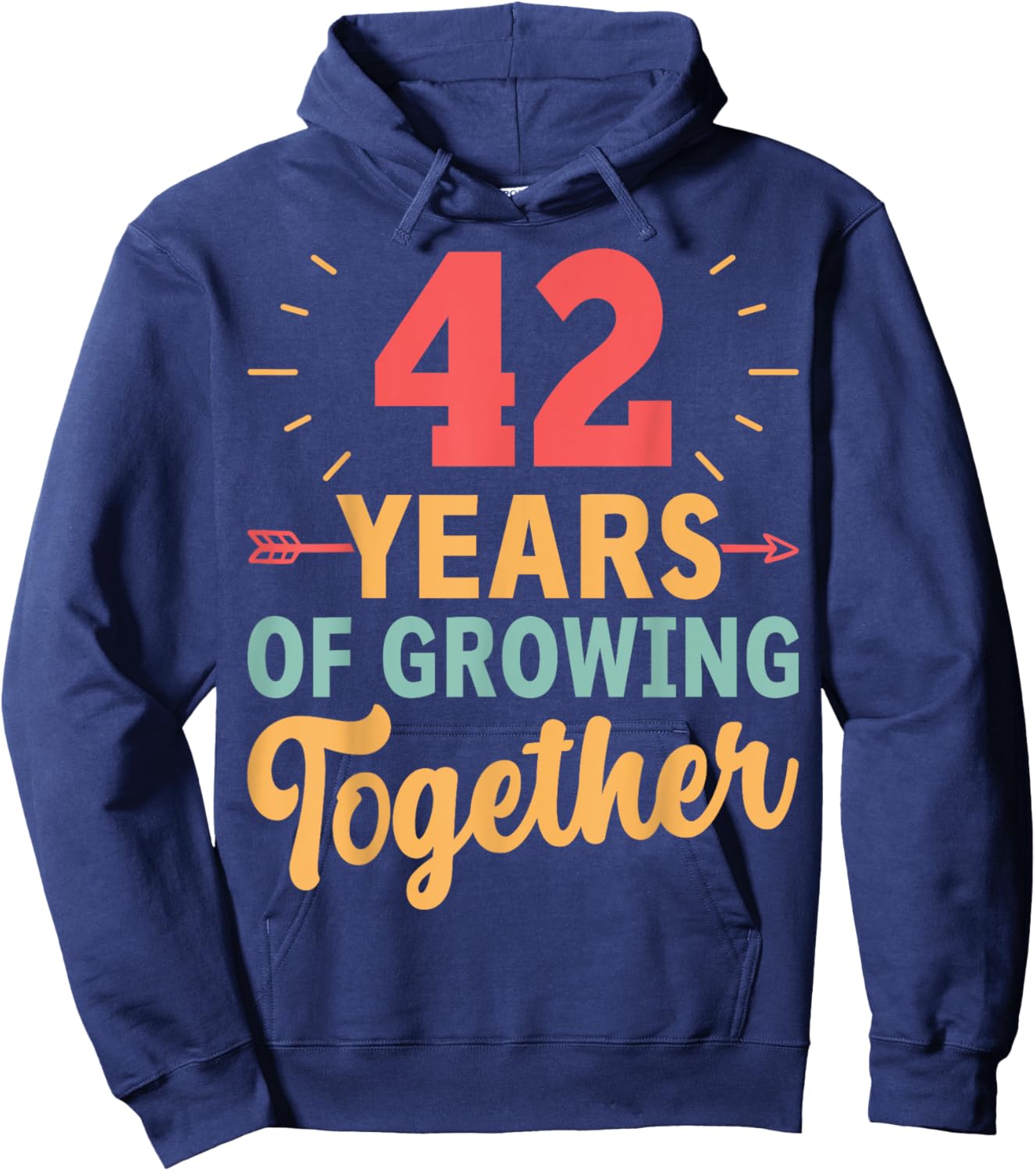 42 Years of Growing Together 42th Wedding Anniversary Couple Hoodie - Hoodie | Navy