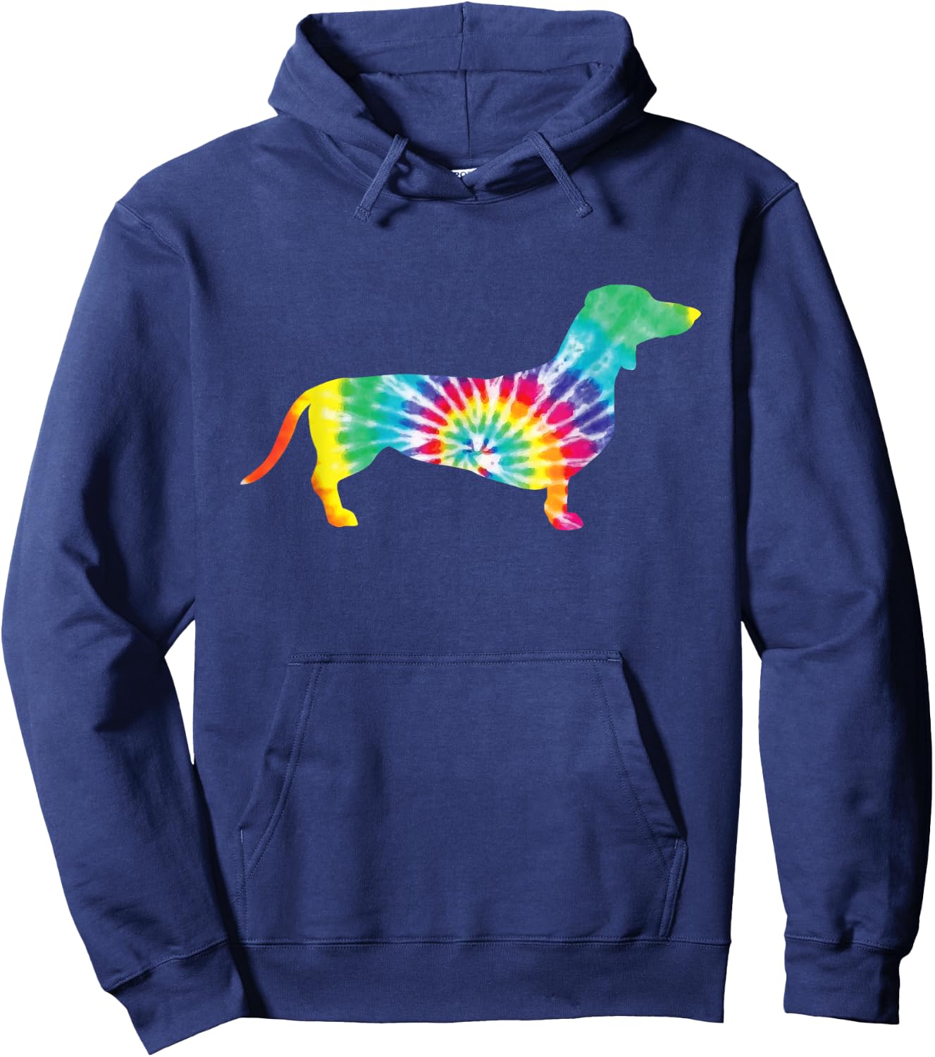 Tie Dye Dog Shirt Hippie Dachshund Retro Puppy Gift Men Women Girls Kids Hoodie - Hoodie | Navy