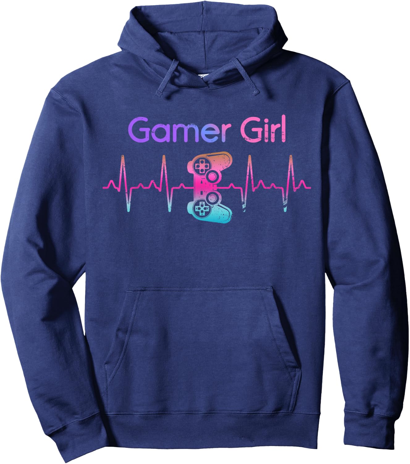 Video Games Gamer Girl Women Heartbeat Gift Gaming Hoodie - Hoodie | Navy