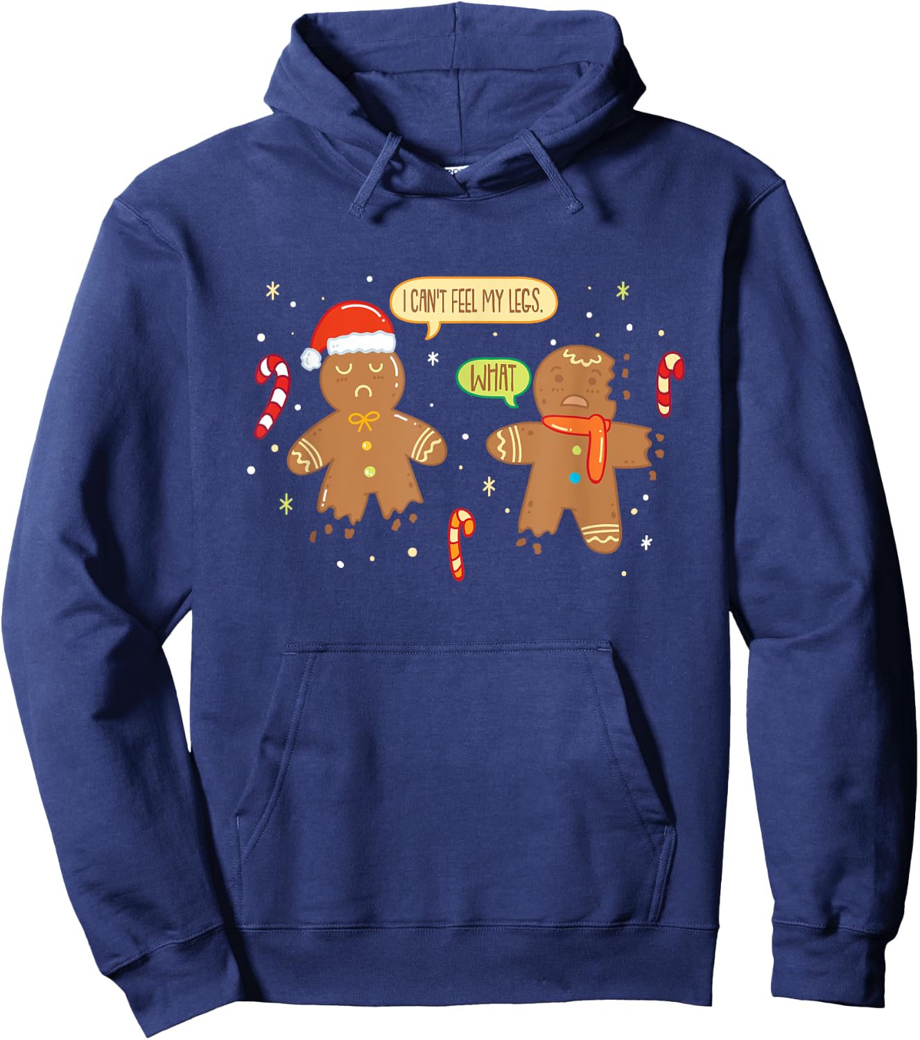 Funny Gingerbread Man - Cute Christmas Cookie Gingerbread Hoodie - Hoodie | Navy