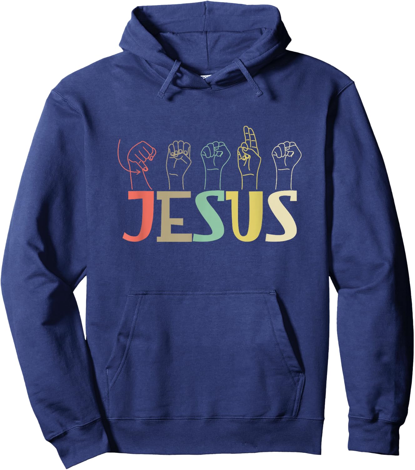 Jesus ASL Christian Deaf D/HH ASL Teacher Sign Language Men Women Hoodie - Hoodie | Navy